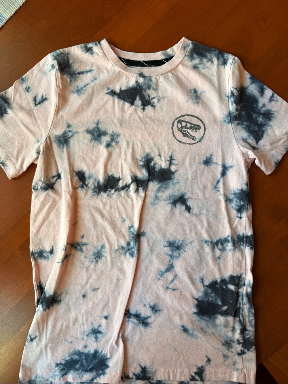 art class Pink and Black Tie-Dye Short Sleeve Tee with Dinosaur Logo